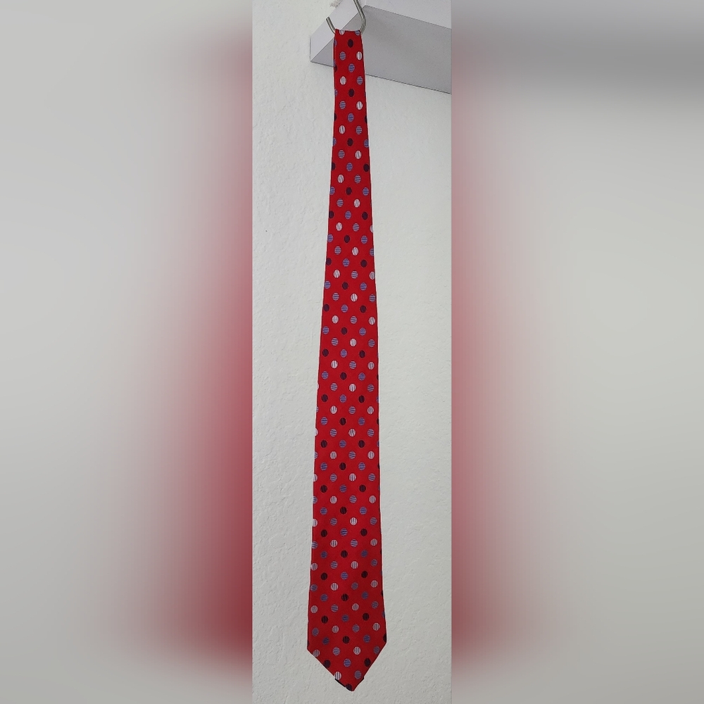 TOMMY HILFIGER Vintage Red & Blue Silk Tie